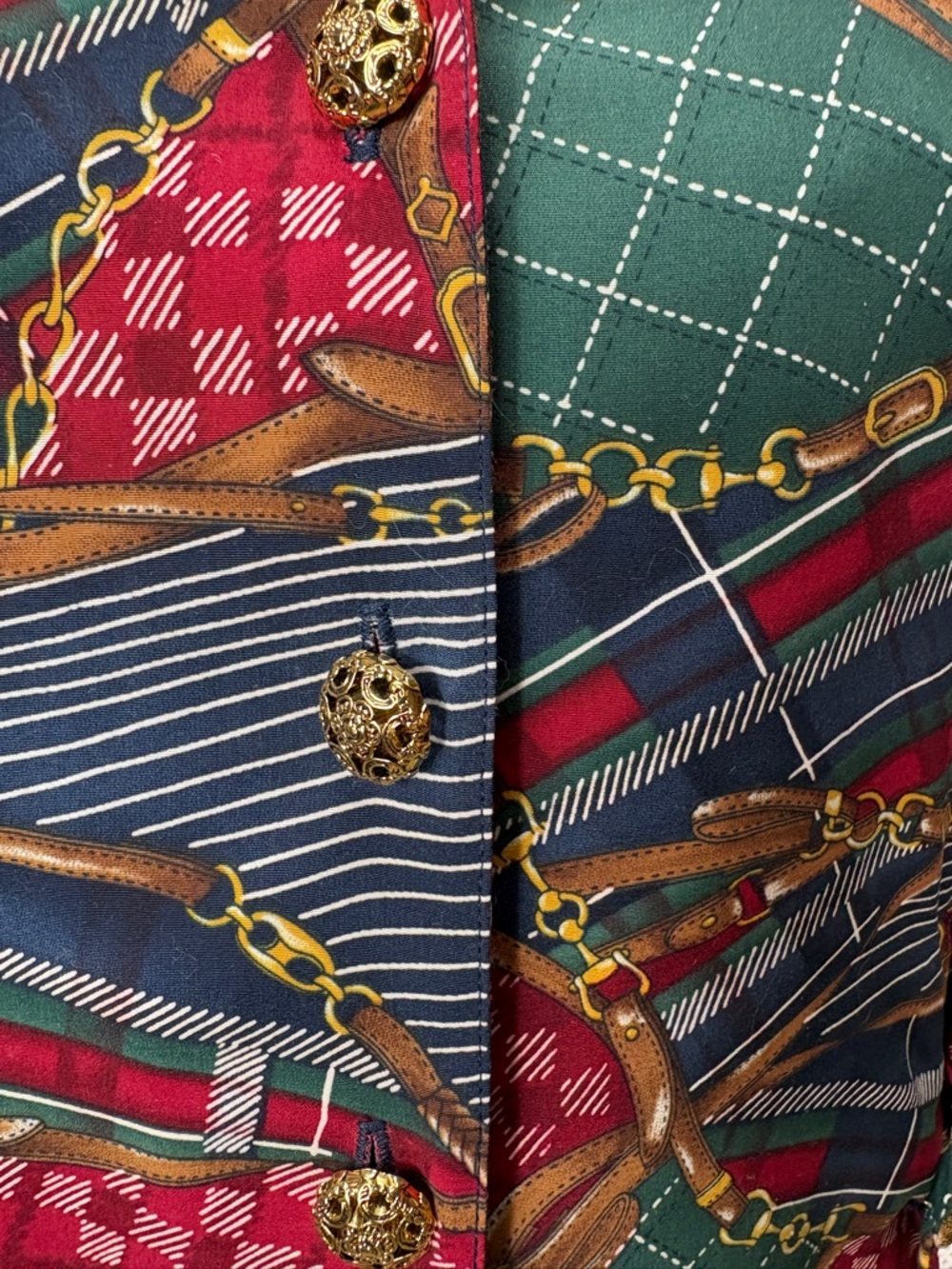 TanJay Petite Printed Jacket | Equestrian Plaid Mix Sz XS - Picture 6 of 13